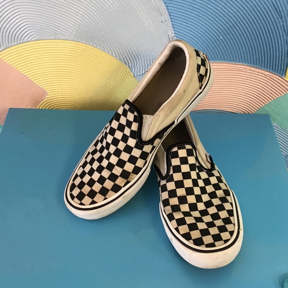 Vans  Slip-On Canvas Sneakers - Black & Cream
